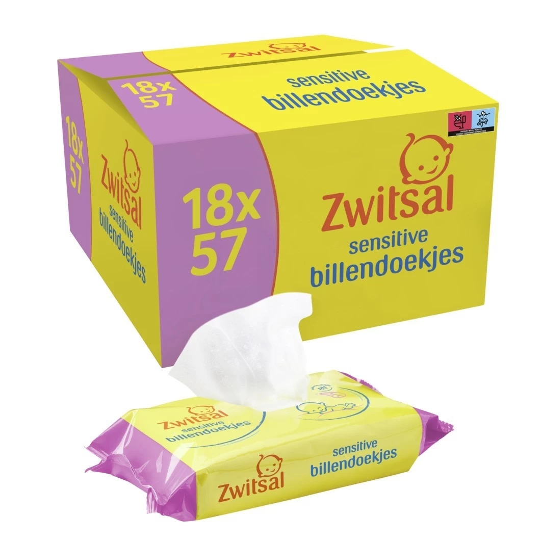 Sensitive Billendoekjes Voordeelverpakking 2 Sensitive Billendoekjes Voordeelverpakking - Afbeelding 2